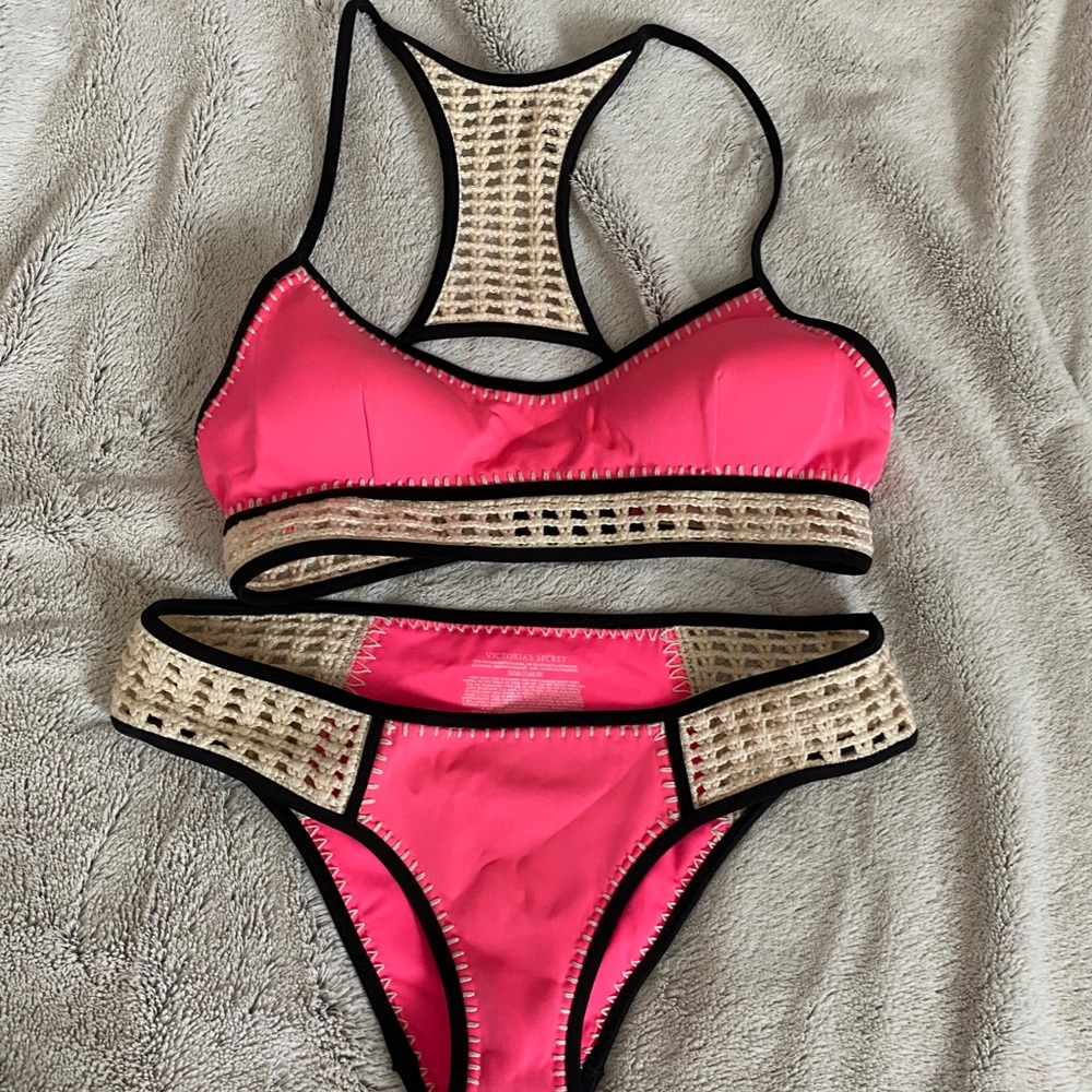 Pink macrame Victoria’s Secret bikini